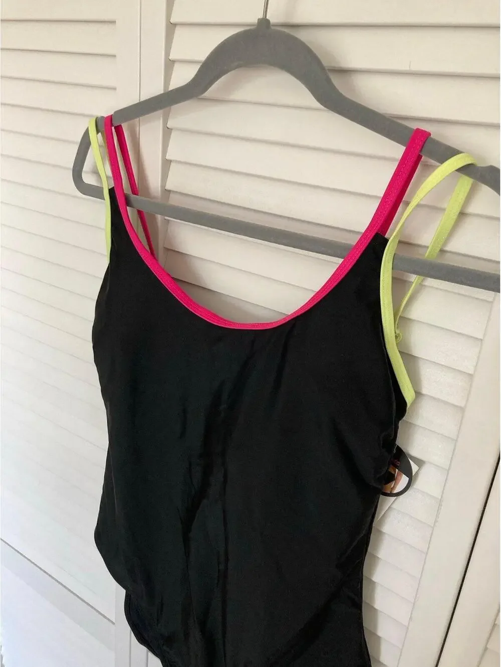No Boundaries One Piece Swimsuit Black with color straps